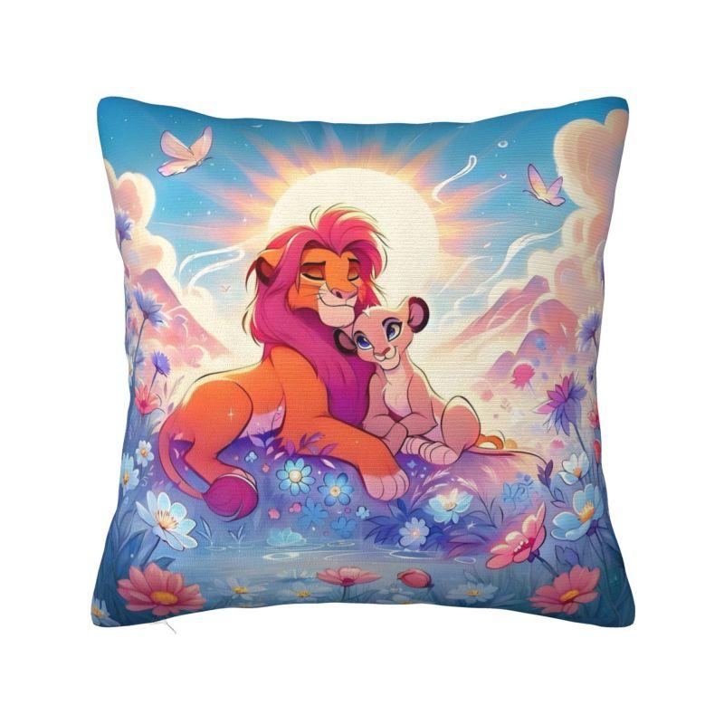 Custom Disney The Lion King Cartoon Pillow Case 45x45cm for Living Room Anime Kawaii Luxury Cushion Cover Velvet Pillowcase