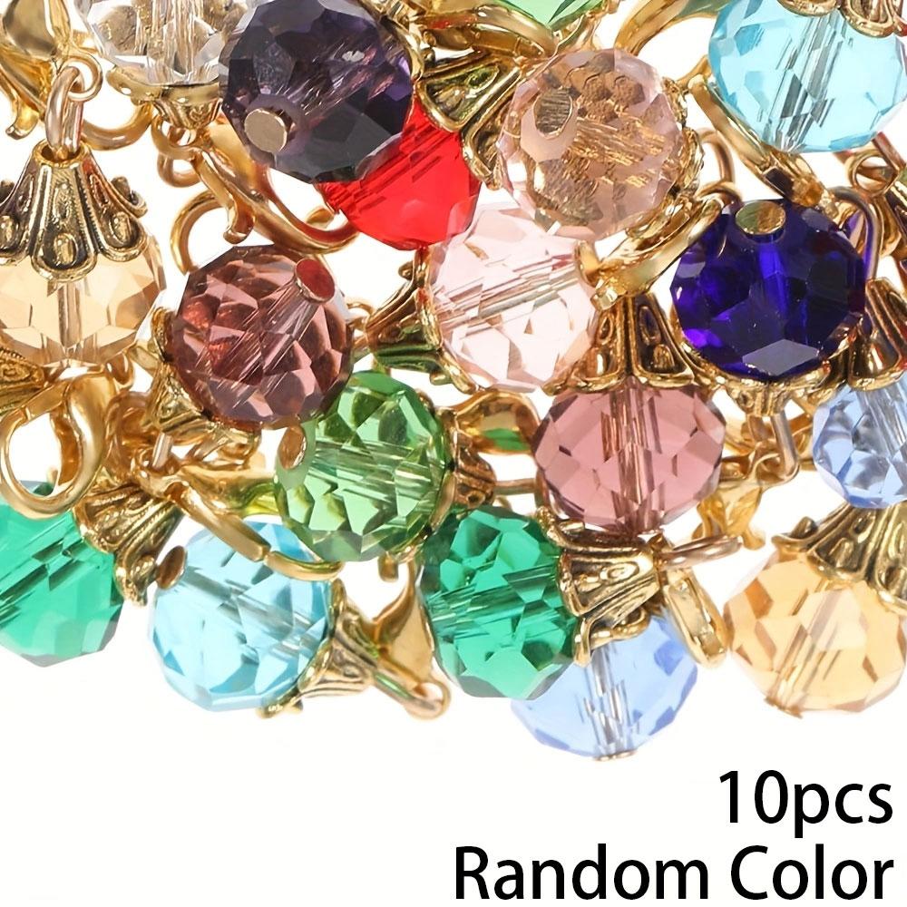 

5/10/20 шт. стеклянный кулон, многоцветный кулон, стеклянный брелок, кулон с пряжкой-лобстером, используемый для брелка, ожерелья, браслета, ювелирных изделий, DIY-аксессуаров Random Color 10pcs