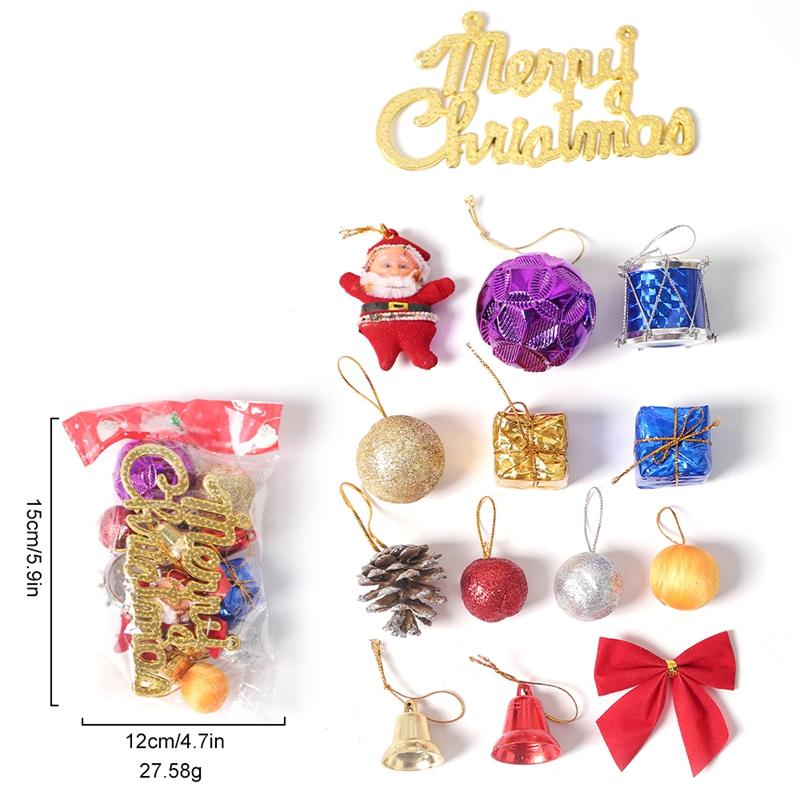 1bag Christmas Decoration Santa Claus Christmas Balls Pine Cones Bows Set Xmas Tree Hanging Ornaments Home Party 2025 Navidad