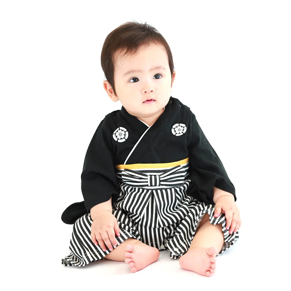 

Hakama Rompers Black and White RK Smooth [Angelic Nina] (Black, 80)