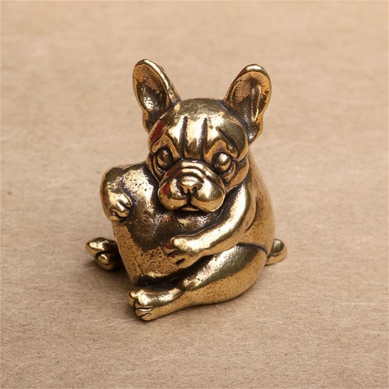 Dog Figurine With Heart Charm Handcrafted Decoration