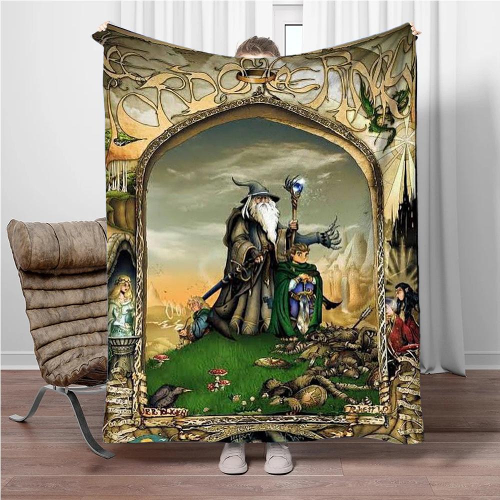 

L-Lord of the Rings 3D Printed blanket Warm Flannel Blanket Living Room Sofa Camping Picnic Travel Warm Blanket Holiday Gifts 75cmx90cm