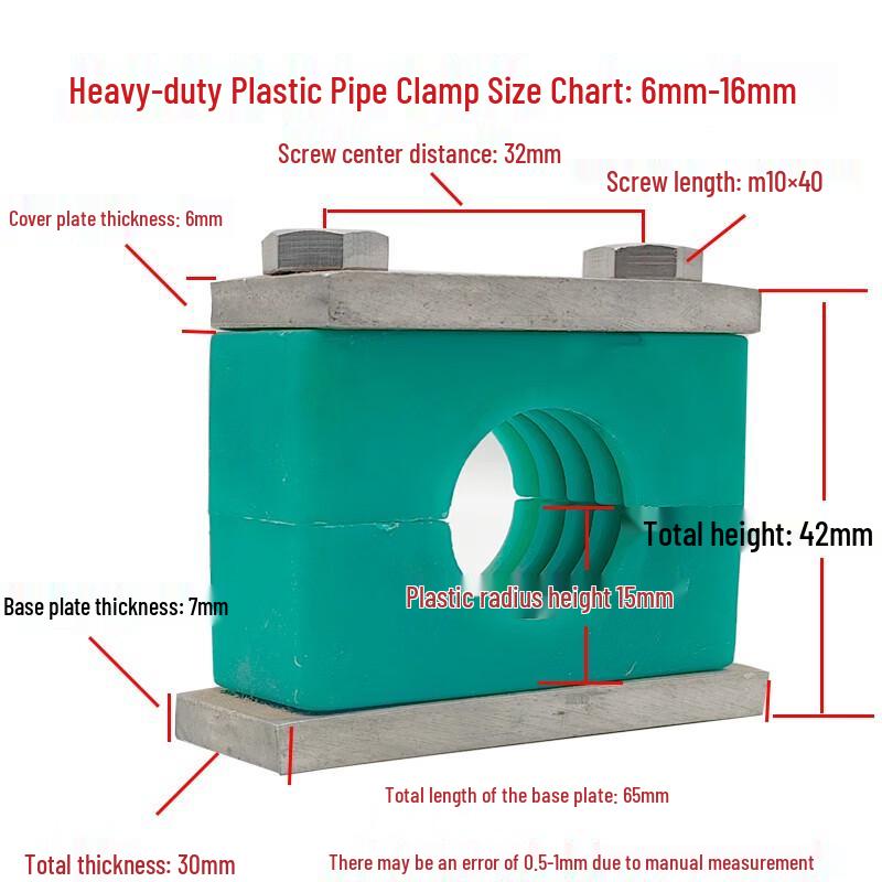 XMSJ Heavy Duty Plastic Pipe Clamp 16mm OD