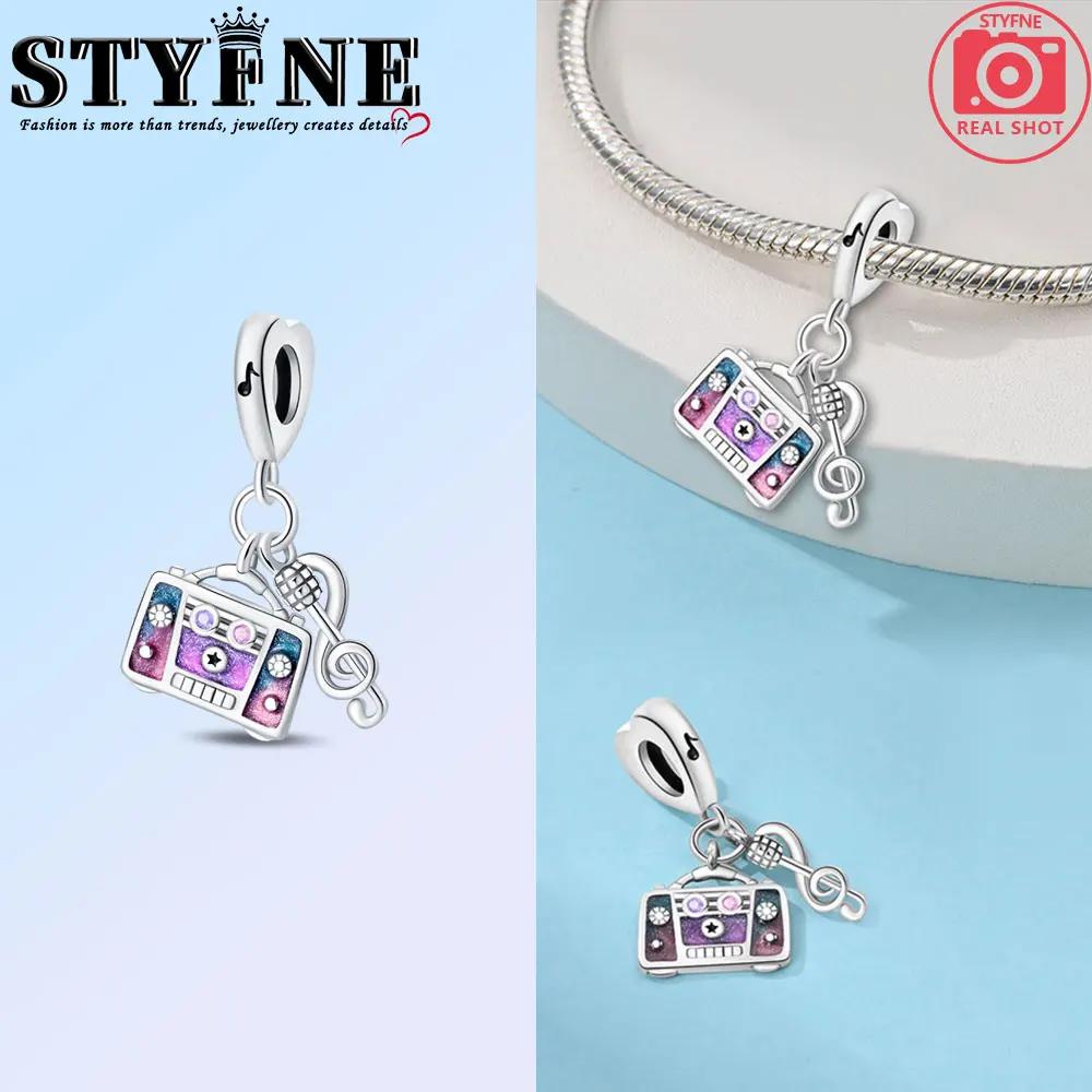 Romantic Music Charms Beads Copper Piano Violin Red Guitar Punk Saxophone Pendants Fit Bracelet Diy Jewelry