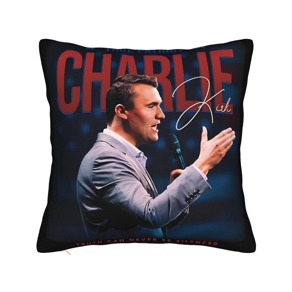 Charlie Kirk Bold Patriotic Stars Pillow Case  Novelty Pillow Cover Custom Pillowcases For Office Car Home Decor