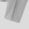 INCERUN Men Drawstring Elastic Waist Rumple Long Sweatpants Casual Loose Sport Trousers