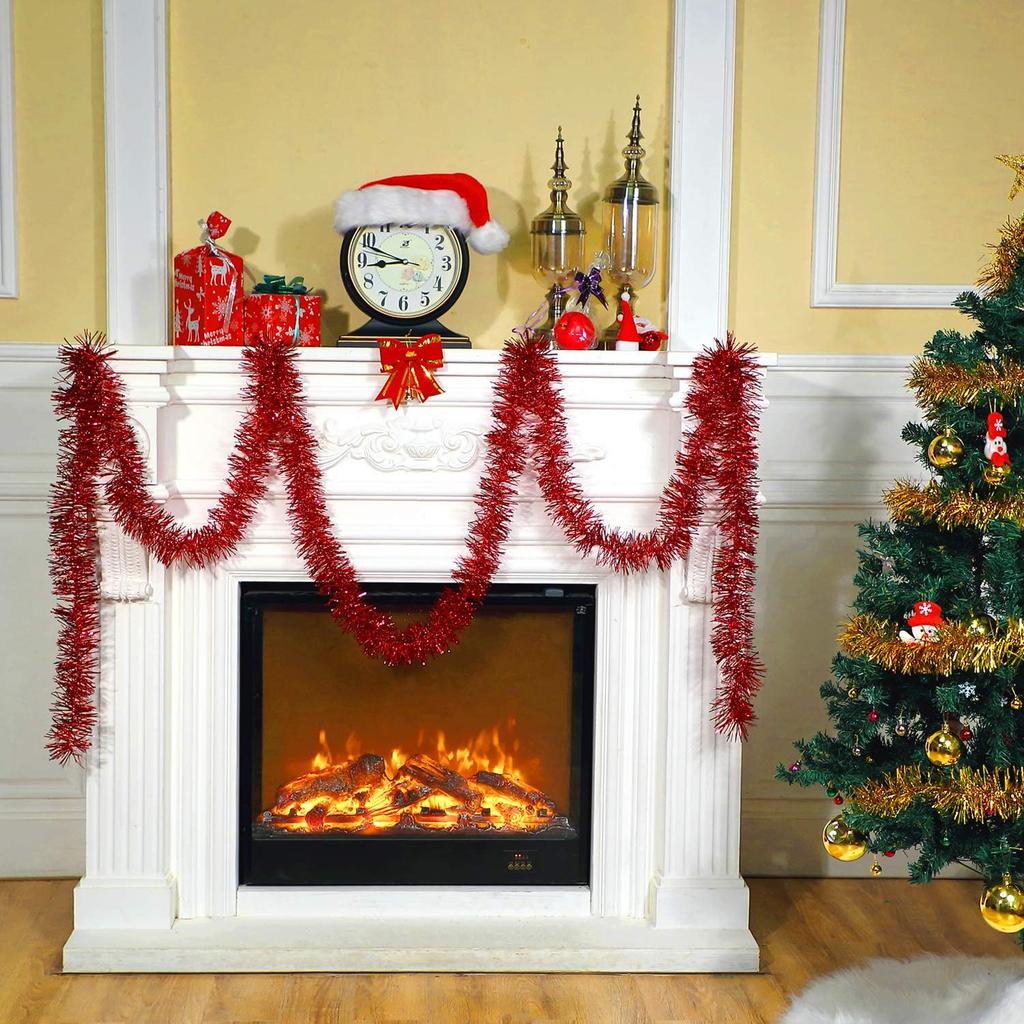 Christmas Ribbon Tinsel Garland Colorful Glitter Twist Ribbons Ornaments Xmas Tree DIY Hanging Wreath Party Home Decor Supplies