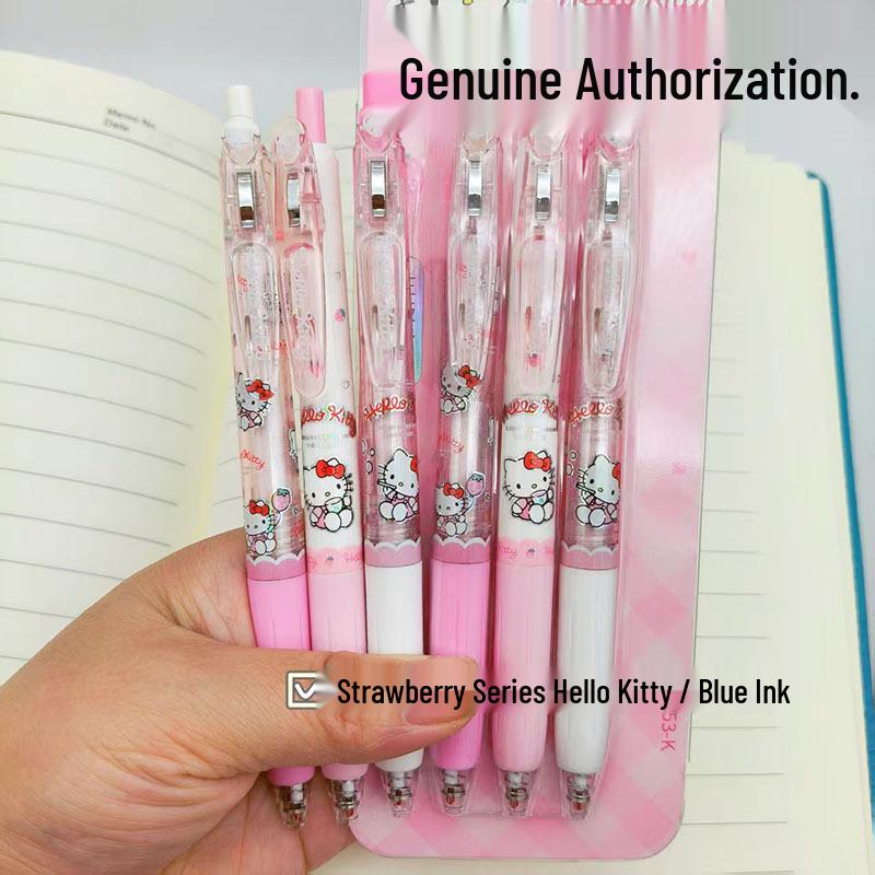 Hello Kitty Sanrio Black Click Pen - Student Exam Special, Smooth ST Nib