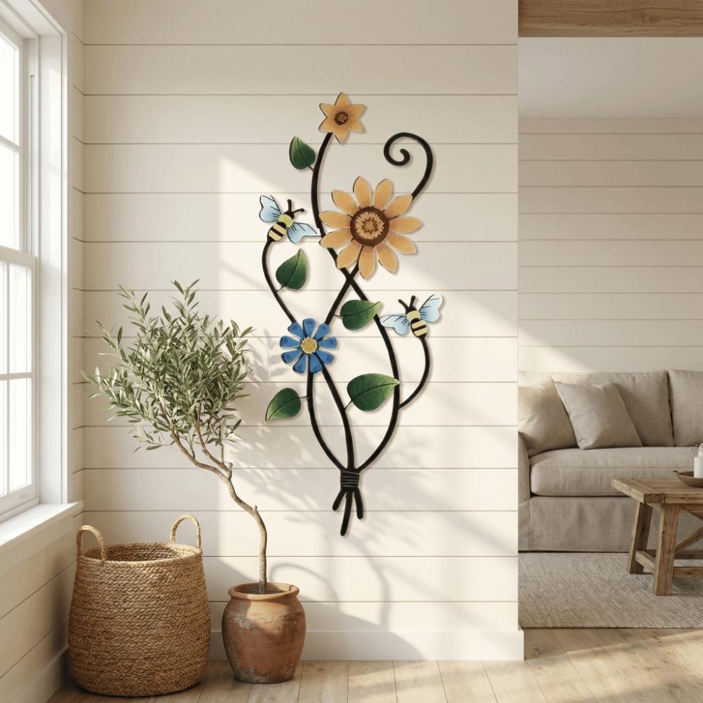 2D Wall Decoration Plate Country Style Flower Garden Decoration Decoration Crafts  Home