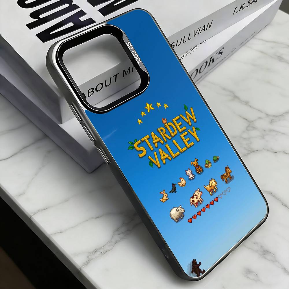 

S-Stardew Valley Phone Case For iPhone 17,16,15,14,13,12,11 Plus,Pro Max,XS,Colorful Silver Phone case Funda Cover iPhone12PROMAX