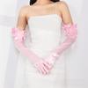 55cm Lace Flower Gloves Wide Ruffle Trim Bride Wedding Gloves Elegent Bridal Gloves  Women