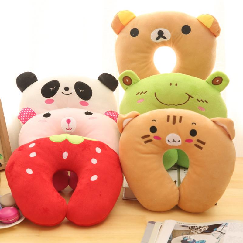 Creativo simpatico animale panda gatto orso peluche a forma di U cuscino cervicale colonna cervicale collo viaggio portatile casa ufficio per bambini adorabile
