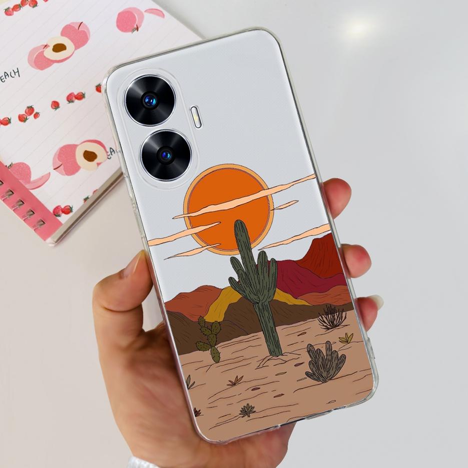 For Realme C55 4G Case RMX3710 Colorful Painted Cover Soft Slim Fundas Phone Case For Realme C55 C55 RealmeC55 Back Cover Bumper
