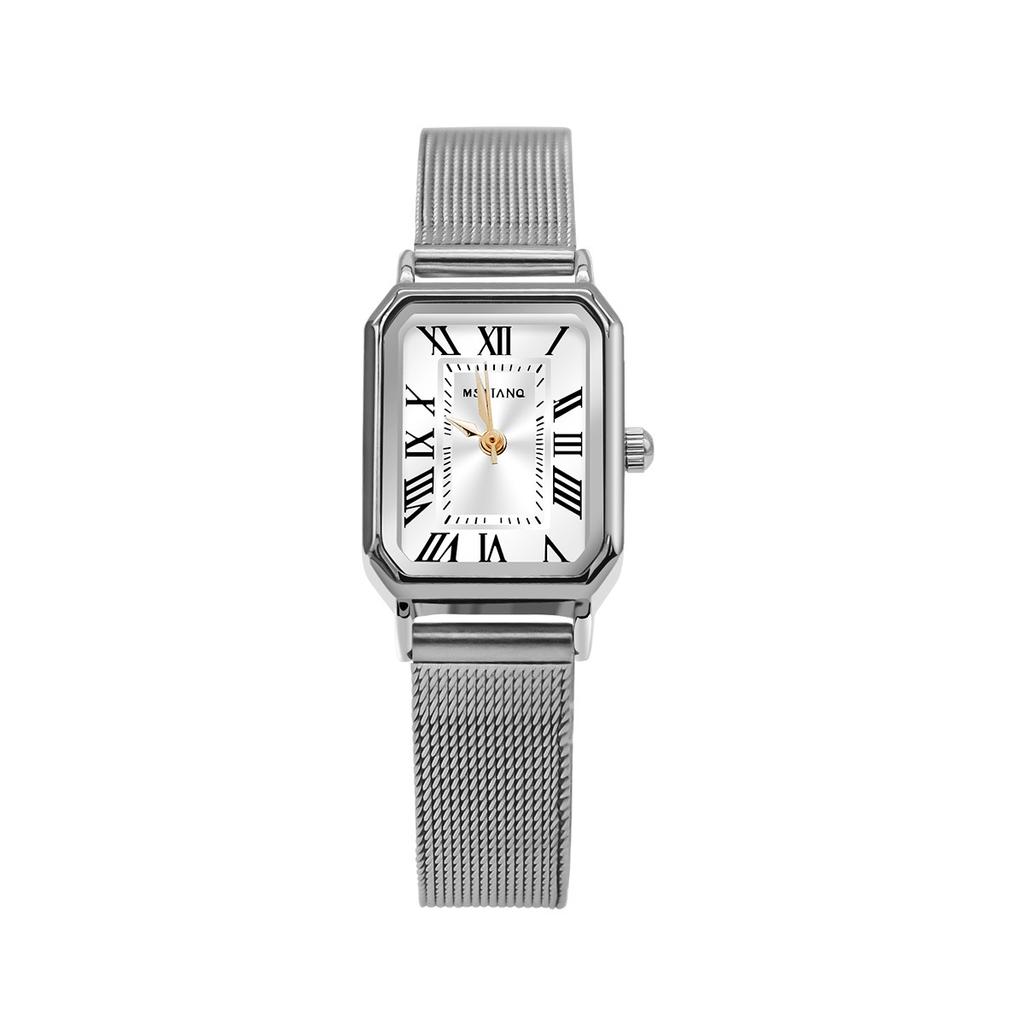 Square Watch Women'S Simple Temperament Niche Design Student Bamboo Belt Light Luxury Women'S Watch