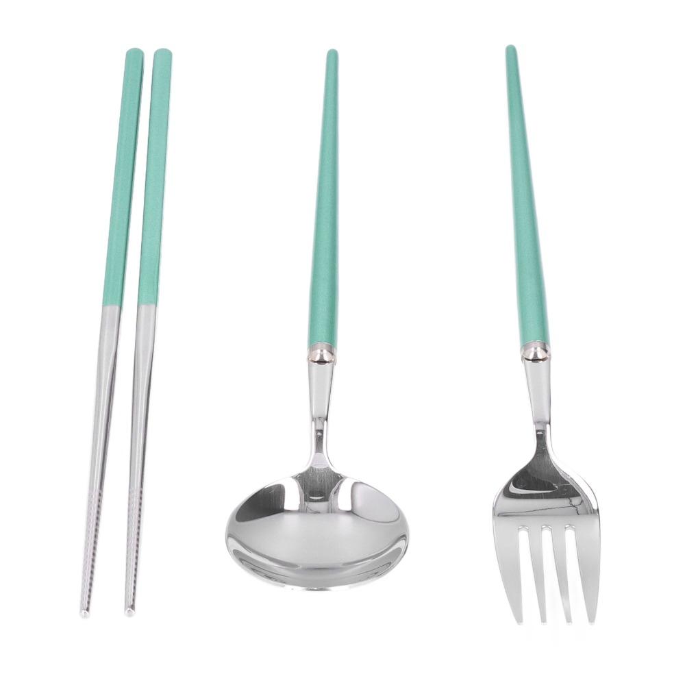 Sturdy Rustless Steel Flatware Set with Box Practical Metal Spoon Multi Use Smooth Dinner Tool Travel