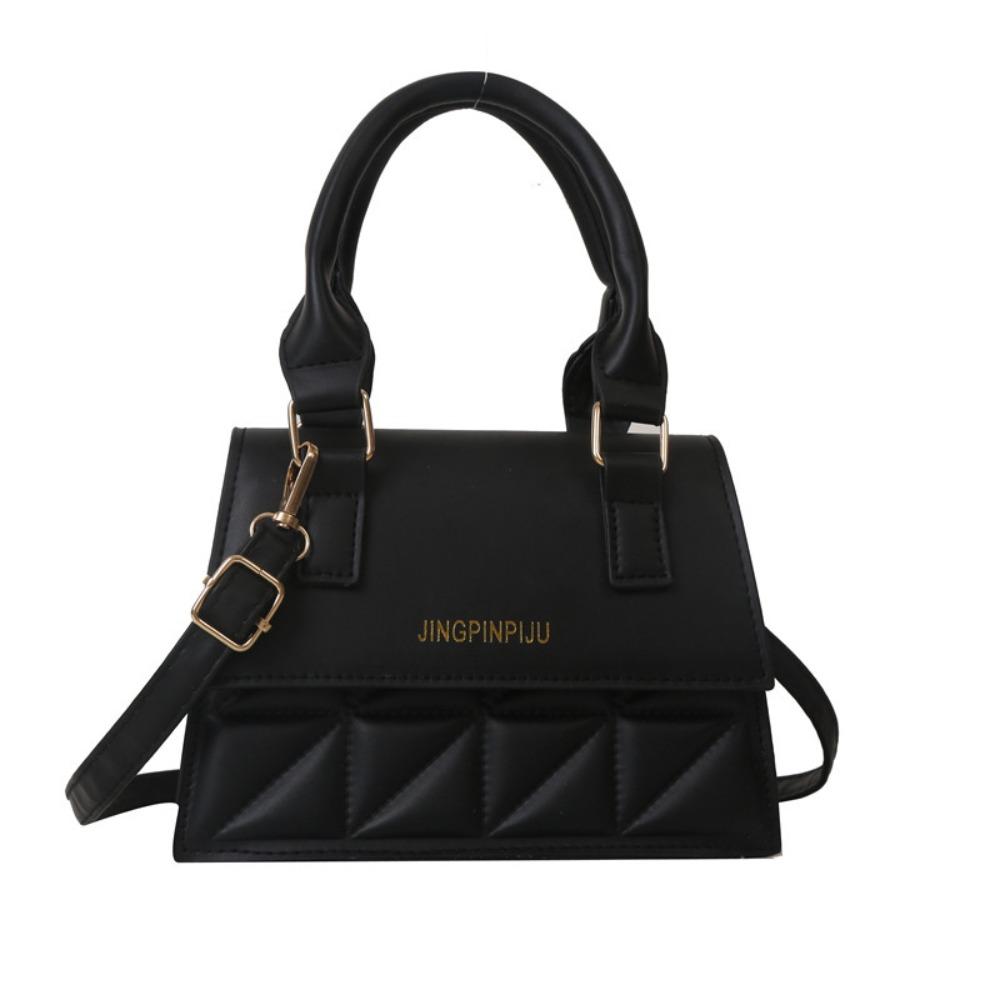 

All-match Plaid Leather Square Bags Korean Style Crossbody Bag Fashion Single Shoulder Bag Travel чёрный