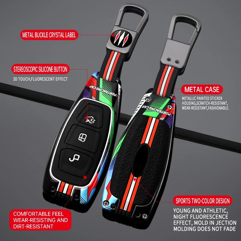 Styling Mouldings Metal Car Remote Key Case Cover Shell Fob for Ford Focus 3 4 ST Fiesta Fusion Kuga Ecosport Mondeo MK3 MK4 Pro