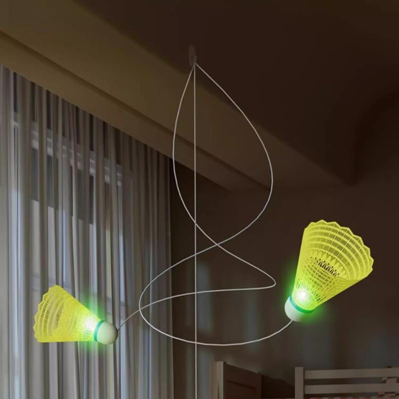 Glowing Badminton Trainer Badminton Practice Profession Stretch Badminton Training Tool Self Study Shuttlecock Rebounds