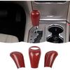 RT-TCZ Gear Shift Knob Cover Trim Decorative Interior Accessories for Jeep Grand Cherokee 2011-2013,Red Carbon Fiber
