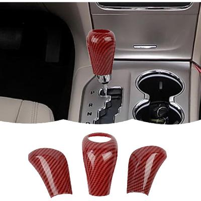 RT-TCZ Gear Shift Knob Cover Trim Decorative Interior Accessories for Jeep Grand Cherokee 2011-2013,Red Carbon Fiber