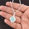 Throat Chakra Aqua Chalcedony Stone 925 Sterling Silver Birthday Pendant Jewelry PP-2-15