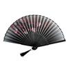 1pc 21cm Chinese Japanese Folding Fan Vintage Cloth Folding Fan Wooden Shank Classical Dance Fan Tassel Female Fan Home Decor
