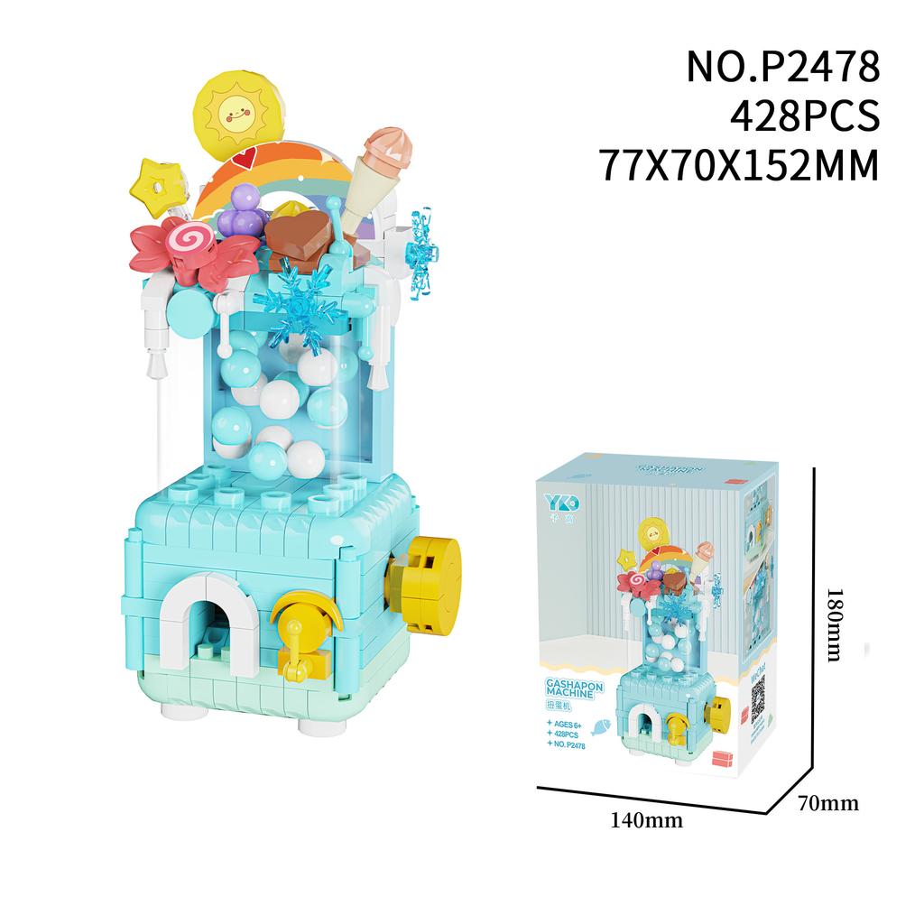 New Idea Fun Gacha Machine Building Blocks Toys For Children's Egg Twisting Game Machine Birthday Gifts