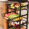 Door-Shaped Slanted Drawer Mobile Storage Rack for Kitchen Fruits and Vegetables Rolling Cabinet Basket Organizer