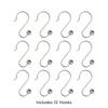 Rustproof Stainless Steel Shower Curtain Hooks Set of 12 S-Shaped Easy Install Decorative Ball Design Fits 1 Inch Rods