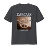 Carcass Heartwork Death Metal Band T Shirt Unique Design with Peace Symbol and Skeletal Arms Perfect for Fans Vintage Washed