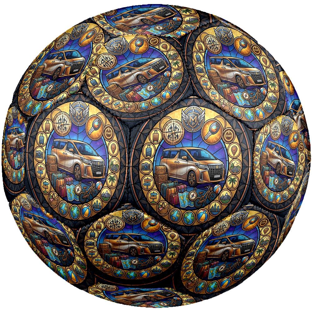 Adventure Awaits Road Trip Icons Round Football Size 5 Adult Ball Suitable for Training Matches and Outdoor Team.