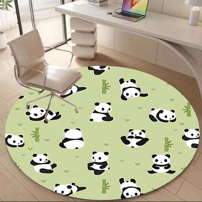 1PC Panda Bamboo Office Round Area Rug, Mat Suitable For Office, Under Office Chairs Bedroom Living Room Home Decor, Room Deco