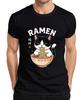 Raunisex Cat Noodles Food Japanese Funny Gift Vintage Unisexs Tshirt