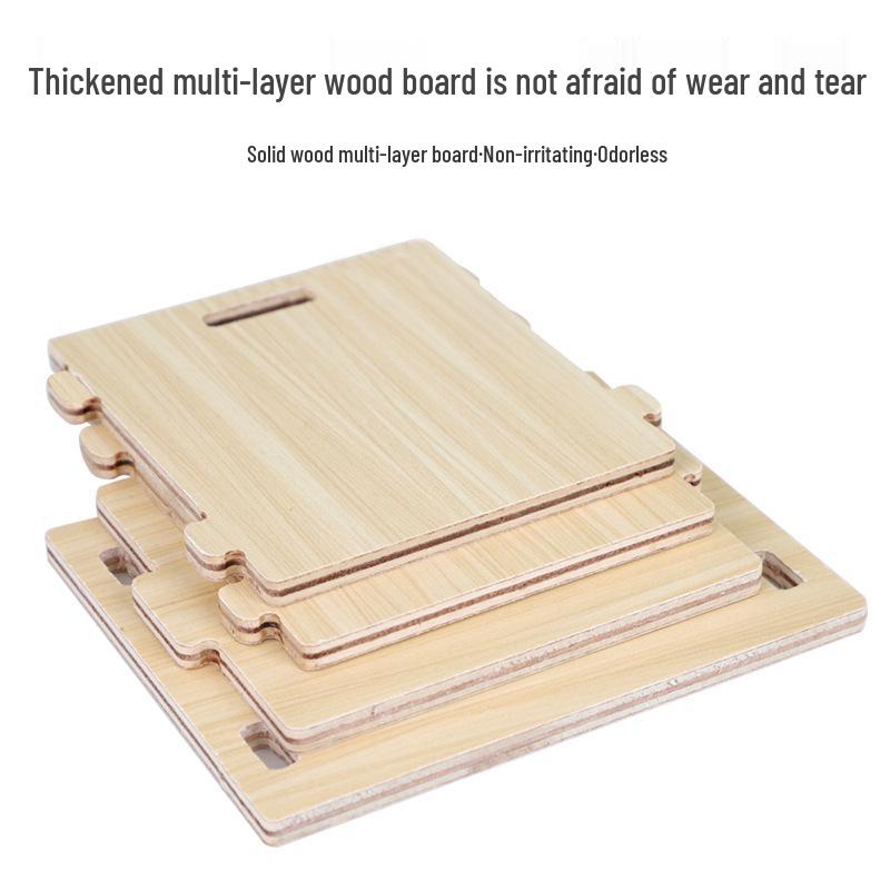 Solid Wood Hamster House with Stairs - Single or Double Layer Nest for Sleeping and Play
