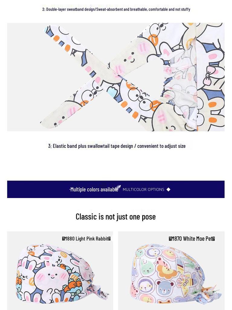 Operationsmössa för män och kvinnor – Ren bomull, Idealisk för tandsköterskor och läkare på operationssalar