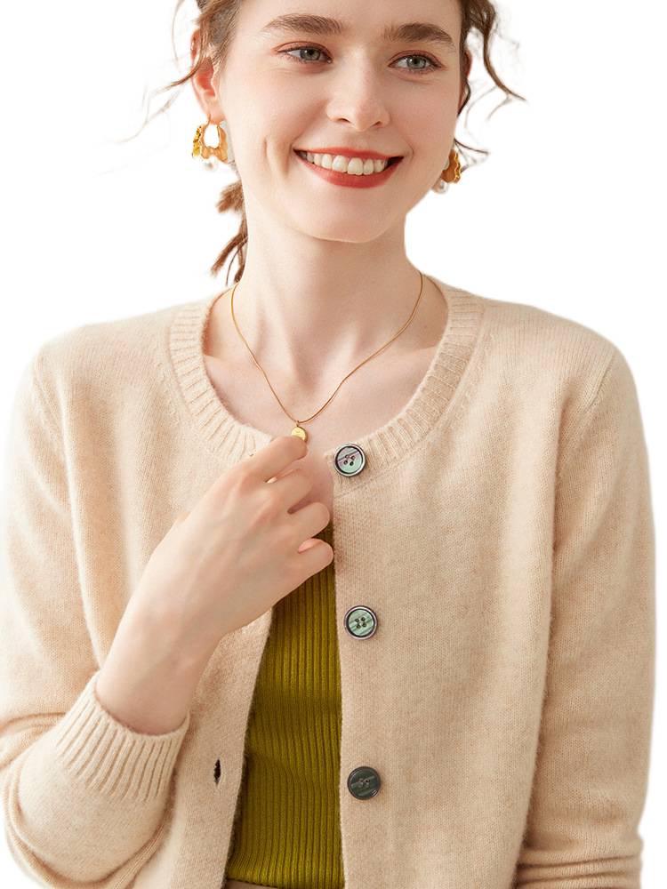 2025 Women's Cashmere Round Neck Loose Knit Sweater - Soft, Fluffy, Versatile Outerwear for Autumn and Winter