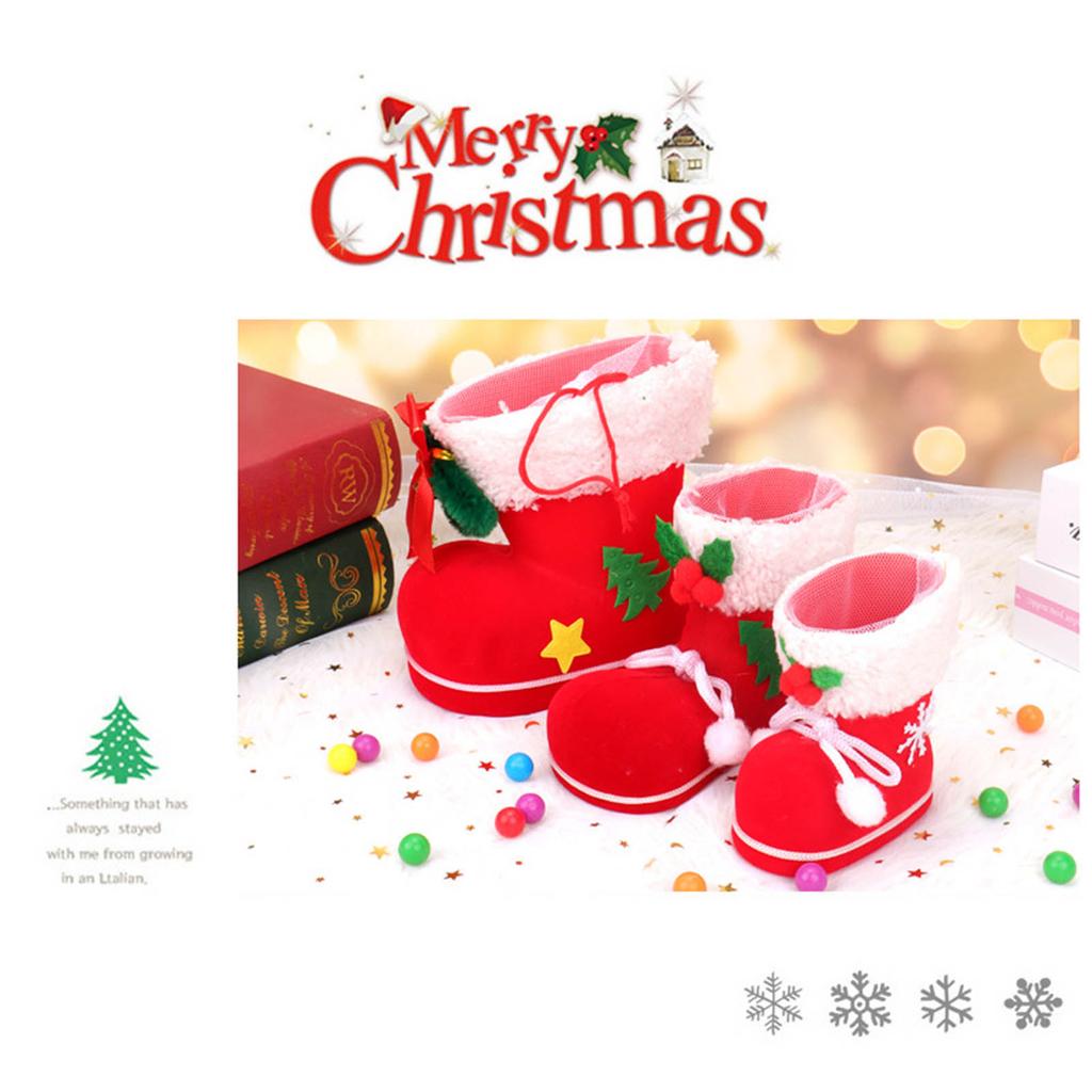 Christmas Candy Boots Bag Hanging Christmas Stockings Merry Christmas Socks Tree Hanging Fireplace Ornaments Decor