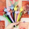 10Pcs Cute CartoonLattice Heart-Themed Retractable Ballpoint Pen Writing Black Ink 3D Love Heart Pen Valentine's Day School Office Stationery