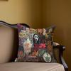 Horror Movie Halloween Square Jacquard Pillow Cover for Sofa Office Waist Cushion Cover Home Decorative Pillowcase