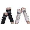 Kreativní kovová přezka Návleky na paže Tmavý Punk Y2K Rukavice bez prstů Výšivka Japonské Cosplay Rukavice Dámské
