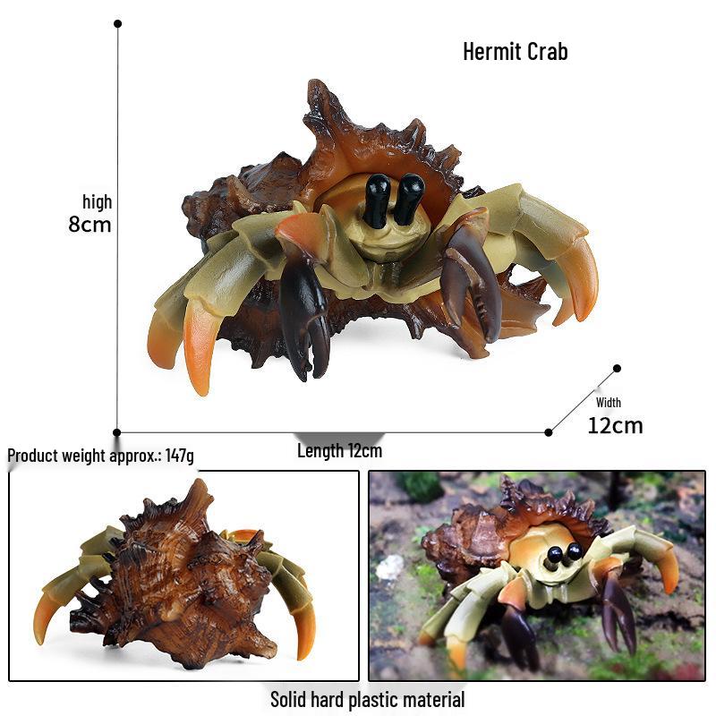 Ocean Crab Simulation Toy Set: Includes Hermit, Swimming, and Three-Spot Plastic Models