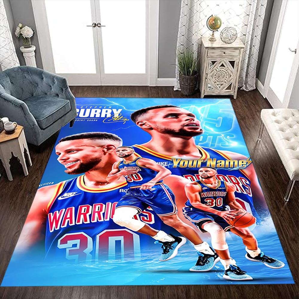 Golden State Curry Player Customized Name Floor Mat Suitable for Decorate Room Kitchen Foyer Dining Room Anti-slip Rug Anime Office Decor