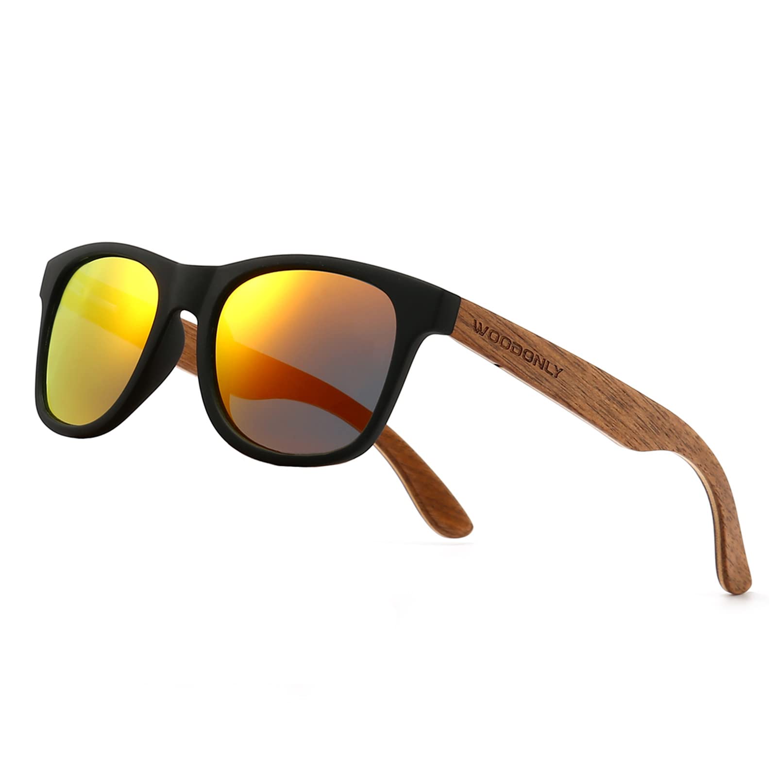 

Wooden Vintage Polarized Sunglasses UV400 Handmade Great Gift for Men and Women Wood [WOODONLY] - Protection, Sunglasses, (Walnut + Orange)