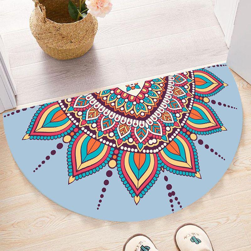 Nordic Entrance Doormat Anti Slip Floral Door Floor Mat Indoor Half Round Welcome Mat Bathroom Hallway Carpet Kitchen Area Rugs