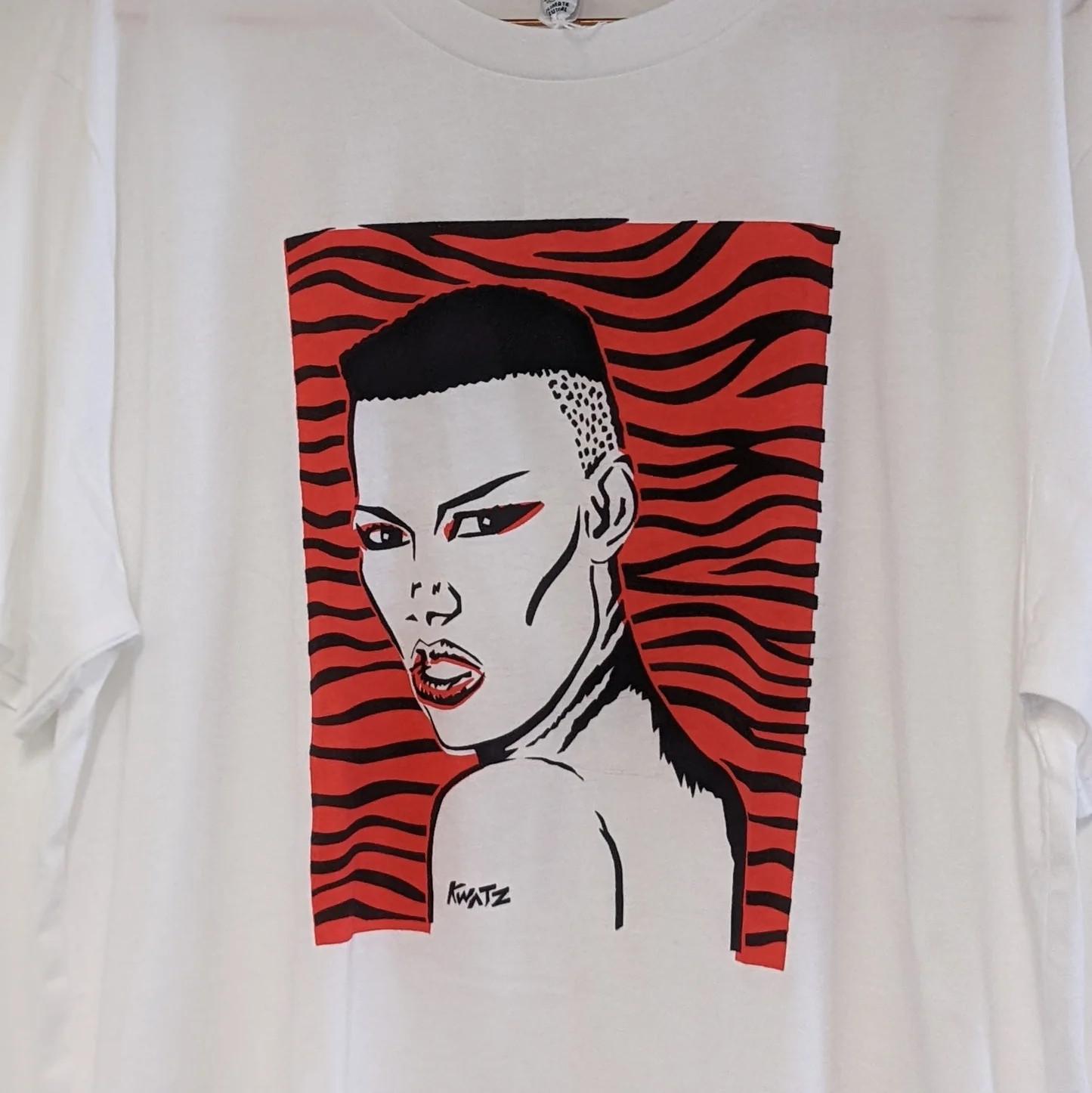 НОВАЯ футболка с коротким рукавом Grace Jones Тигр Белая Все размеры Подарок KH801 Унисекс S