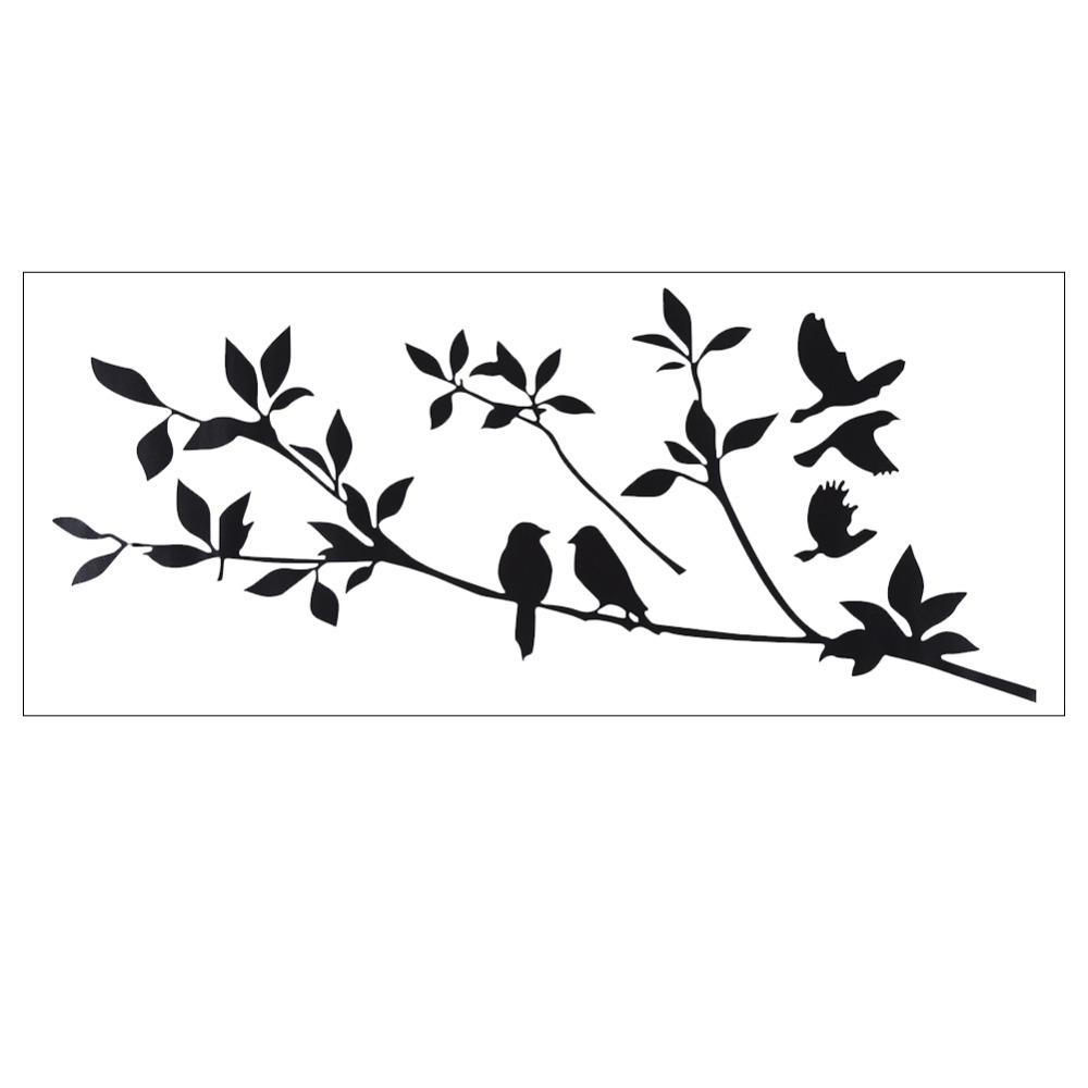 Black Movable Wall Sticker 58x24cm Waterproof Wall Sticker Adhesive Wall Sticker Living Room Decor