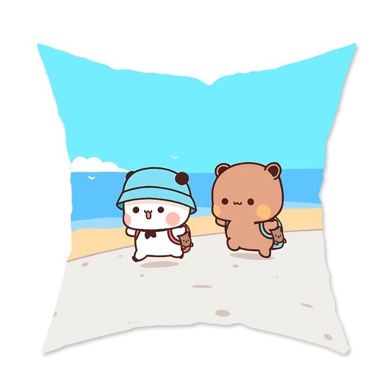 Cute Cartoon Pillow Decorative Sofa Living Room Cushion Bedroom Cartoon Pattern Pillow Back Pillow Lumbar Pillow Case