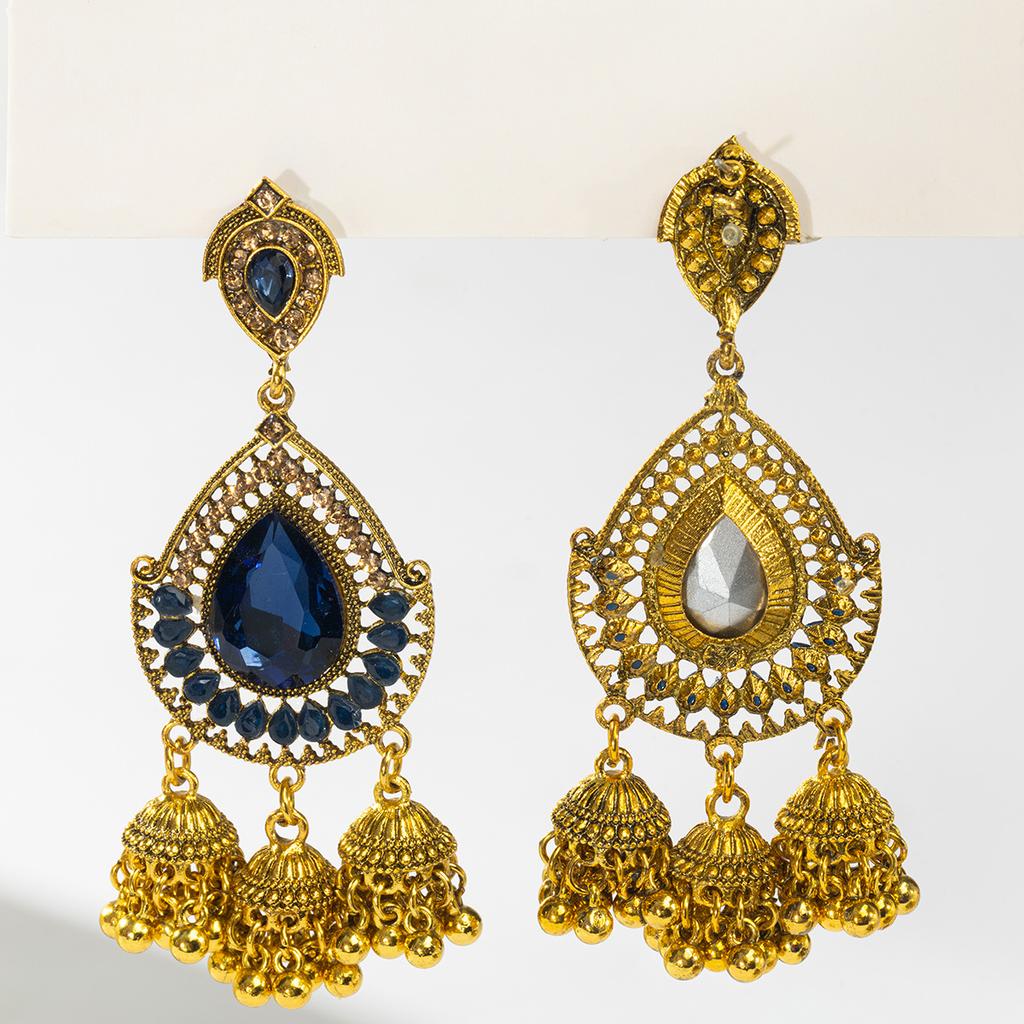 Ethnic Vintage Women's Geometric Turkish Jhumka Earrings Indian Jewelry Tassel Dangling Earring