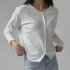 New ArriVals Open Run Basic Fit Ribbed Cardigan V Neck Cream Spandex pulloVer
