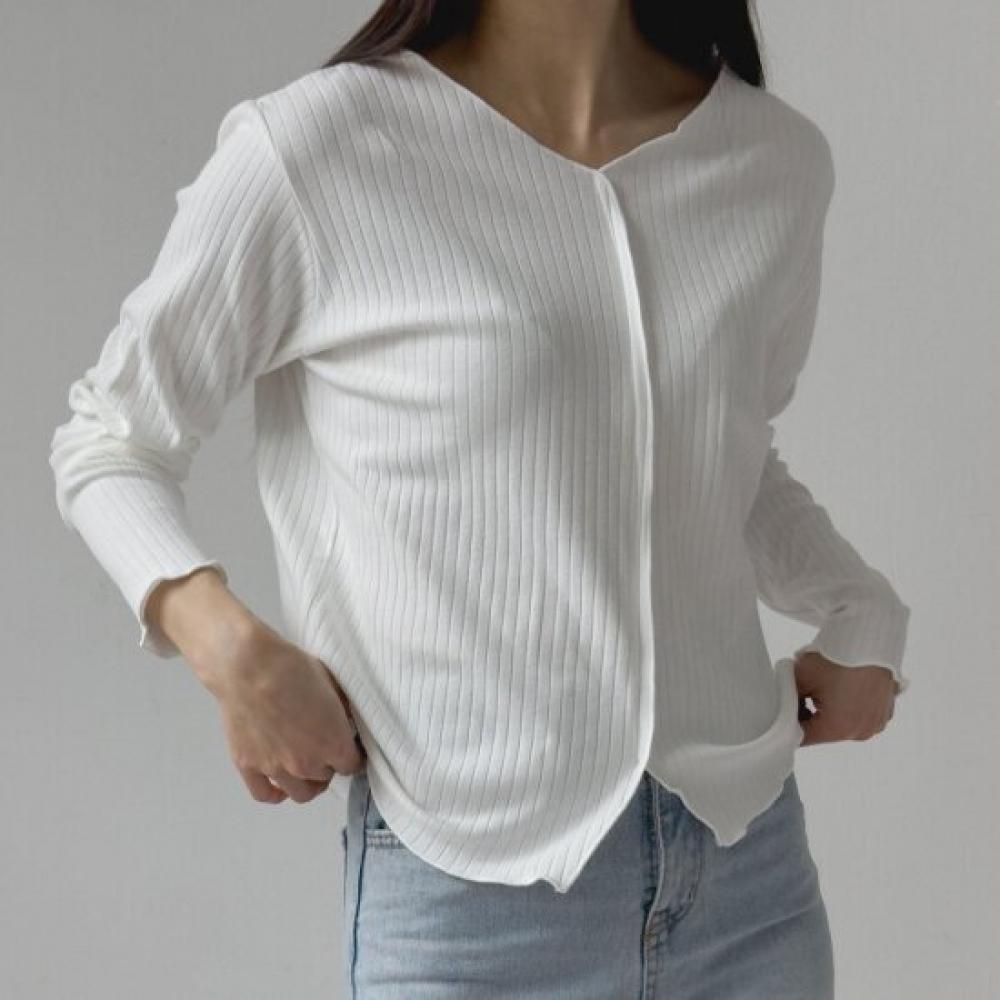 New ArriVals Open Run Basic Fit Ribbed Cardigan V Neck Cream Spandex pulloVer